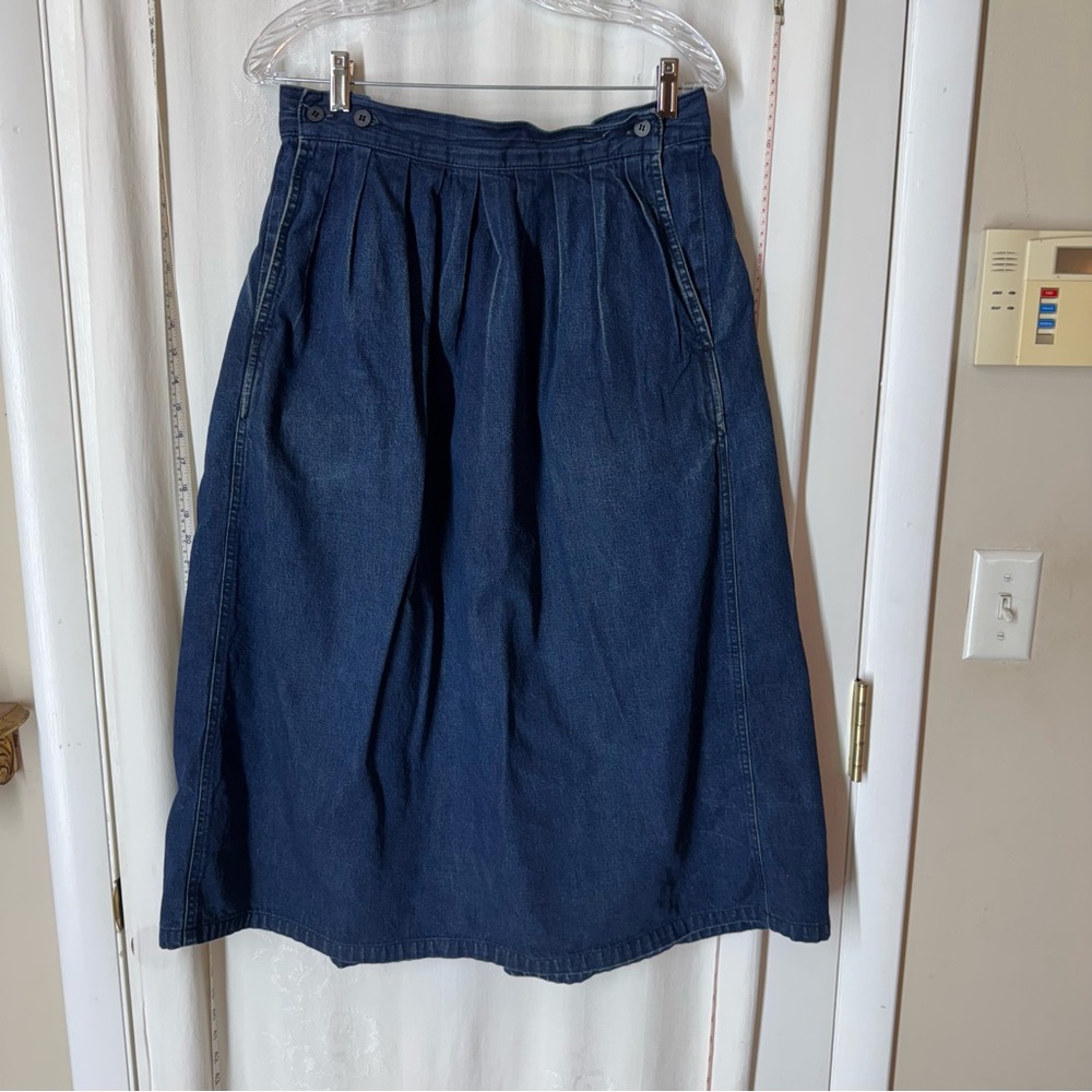 Vintage Calvin Klein Denim Pleated Skirt